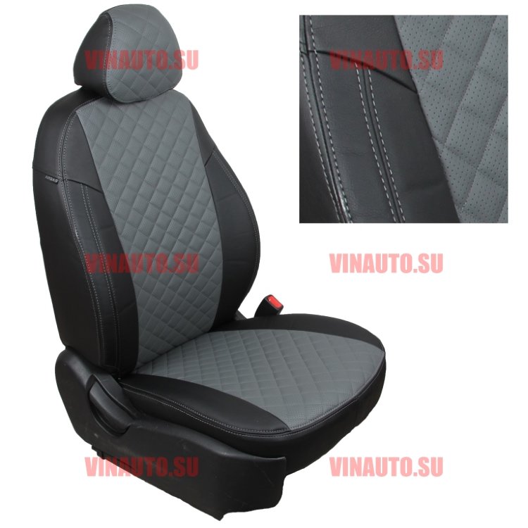 Авточехлы TOYOTA-RAV-4 с 06-13 (Ромб) чер+сер Авточехлы TOYOTA-RAV-4 с 06-13 (Ромб) чер+сер