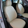 Авточехлы SKODA-Kodiaq (Ambition, Scout) с зад. подлокотником 2016- (Ромб) беж+беж
