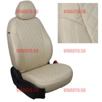 Авточехлы HYUNDAI-Solaris II (40/60) Sd /KIA-Rio IV/X-Line 2017- (Ромб) беж+беж