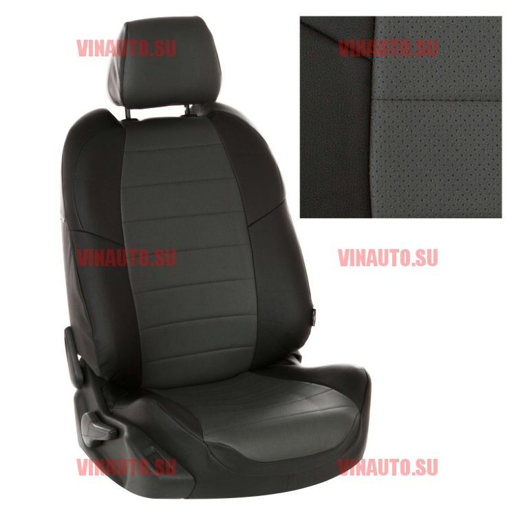 Авточехлы NISSAN-Pathfinder III c 04-14 пассаж. спинка трансф. (Аригон) чер+тем.сер