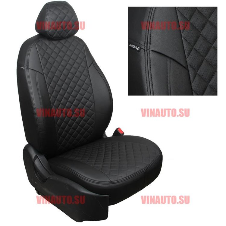 Авточехлы TOYOTA-RAV-4 с 2013 (Ромб) чер+чер Авточехлы TOYOTA-RAV-4 с 2013 (Ромб) чер+чер
