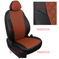 Авточехлы KIA-Sportage IV 2016-2021 (Ромб) чер+коричневый Авточехлы KIA-Sportage IV 2016-2021 (Ромб) чер+коричневый