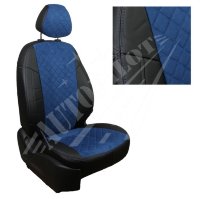 Авточехлы HYUNDAI-Solaris II (40/60) Sd /KIA-Rio IV/X-Line 2017- (Ромб-Алькантара) чер+синий