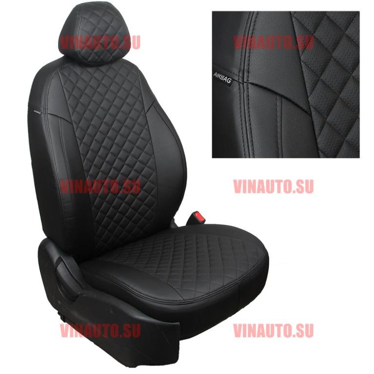 Авточехлы HYUNDAI- Elantra VI (AD) 2015-2020 (Ромб) чер+чер