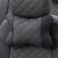 Автомобильные подушки под шею АВТОПИЛОТ (РОМБ) чер+тем.сер