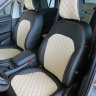 Авточехлы SKODA-Kodiaq (Ambition, Scout) с зад. подлокотником 2016- (Ромб) чер+беж